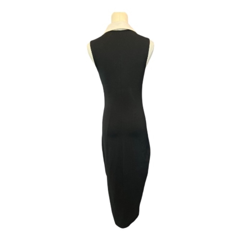 🖤🤍 GUC NEW YORK & COMPANY Black Sleeveless Dress with White Collar | Sz S - Picture 4 of 7